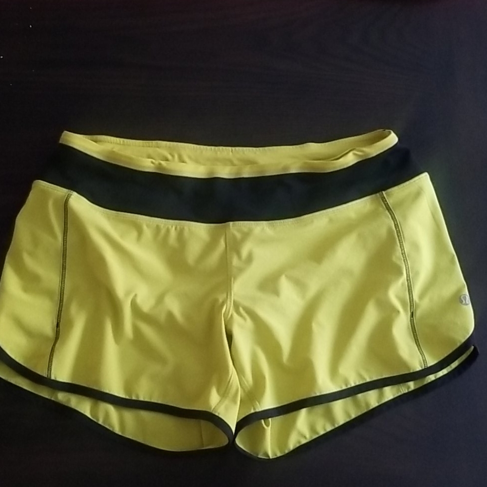 Yellow lululemon shorts